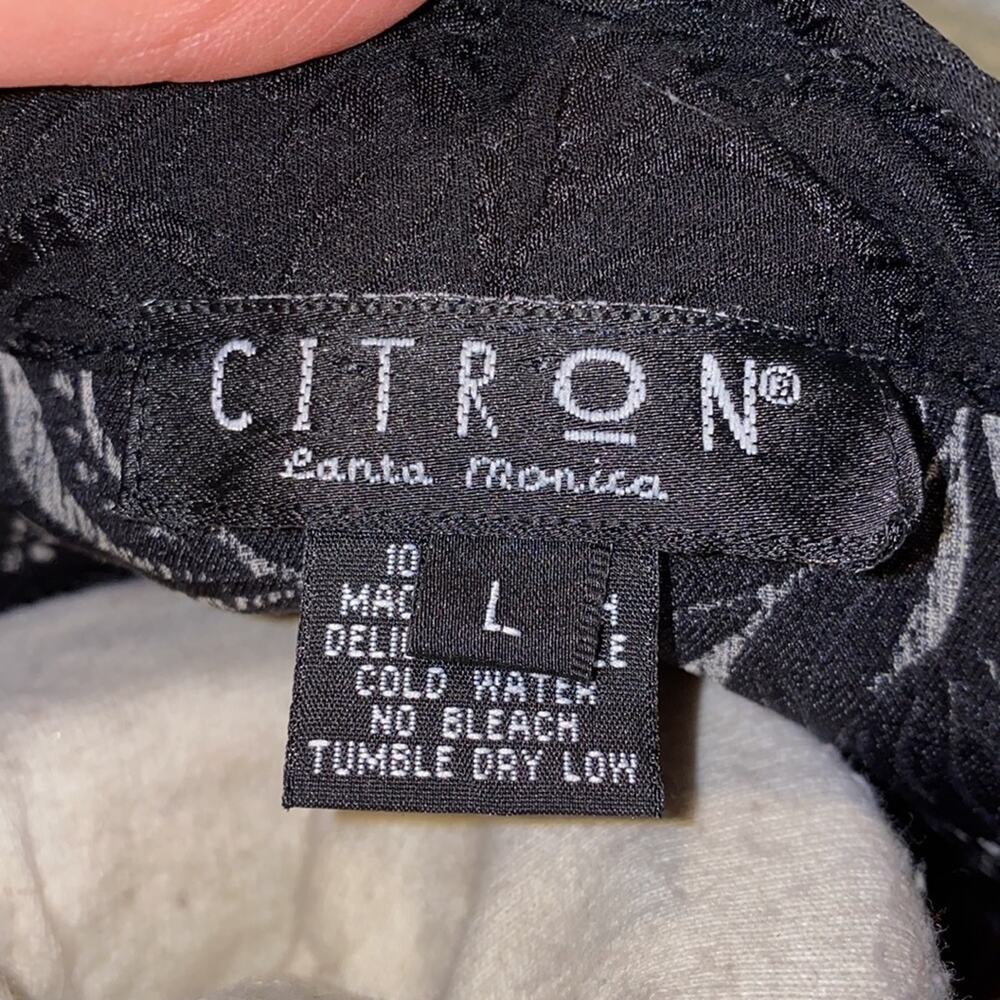 Citron Japanese Style Skirt Set Black EUC Sz L/XL Silk Asian Inspo Tunic - Picture 7 of 13
